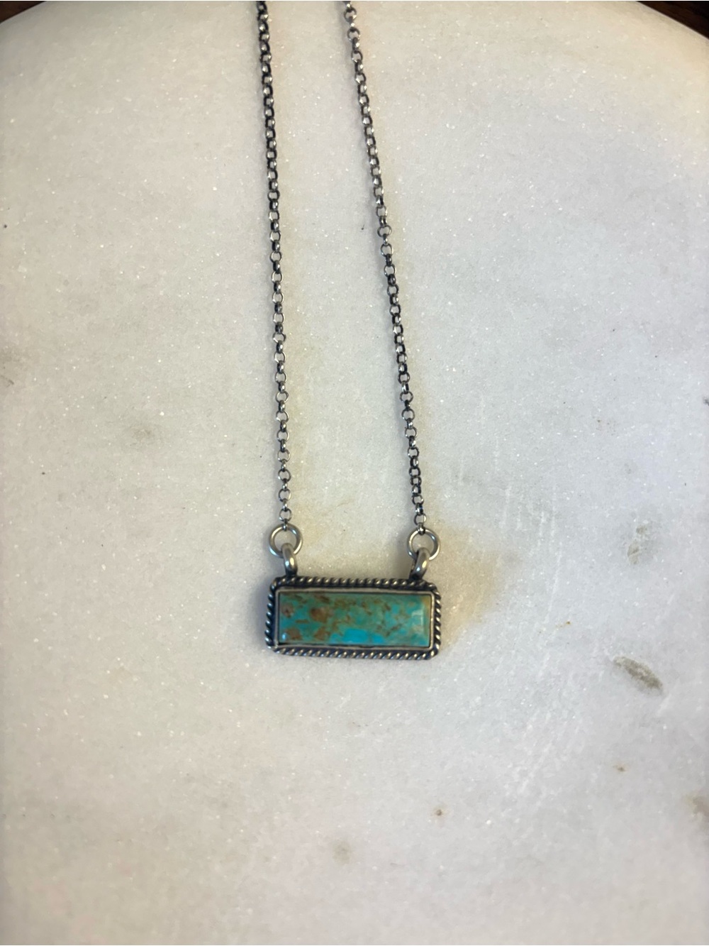 Native Turquoise Bar Pendant Necklace